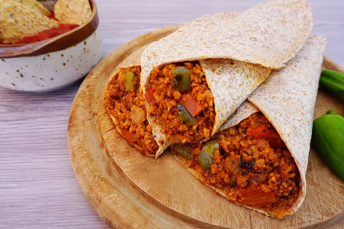 Burritos de soja texturizada
