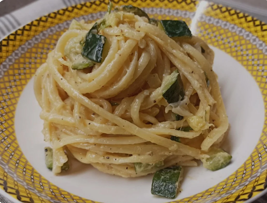 Carbonara con calabacín Vegetariana