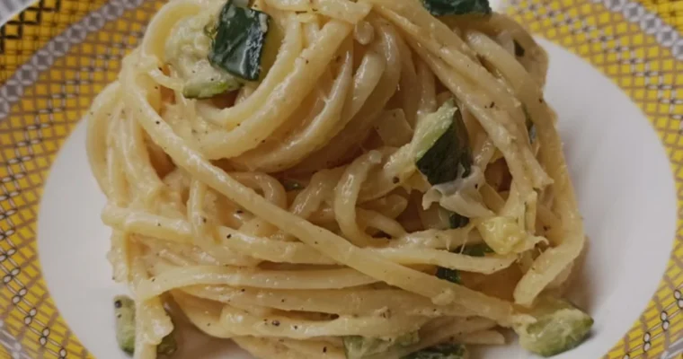 Carbonara con calabacín  Vegetariana