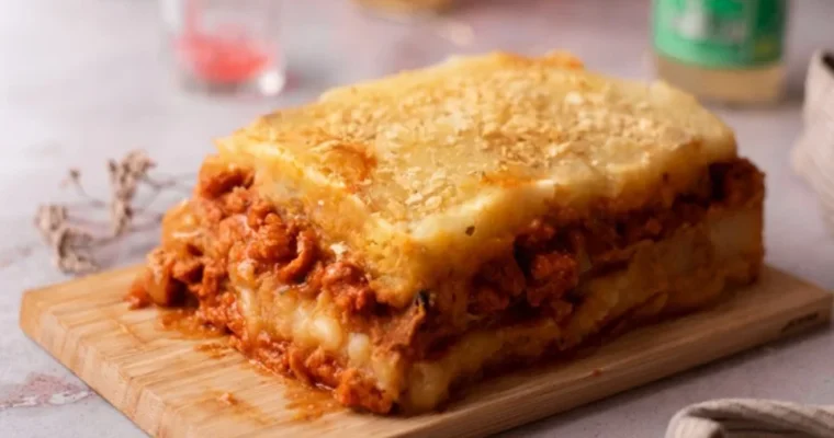 Pastel de patata y carne vegetal